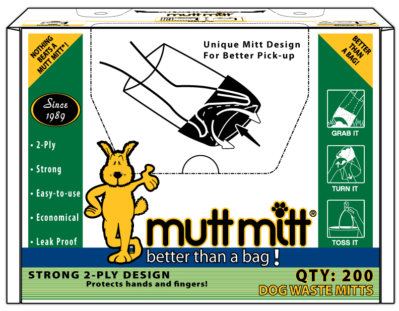 MUTT MITT- PATENTED DOG WASTE DISPOSAL BAG
