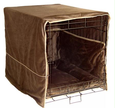 Plush Dog Crate Cover – Large/Coco Brown