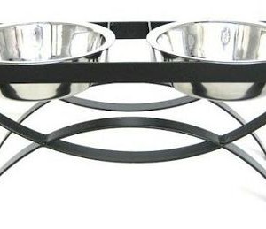 SeeSaw Double Elevated Dog Bowl – Large/Black