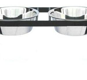 Chariot Double Elevated Dog Bowl – Large/Black